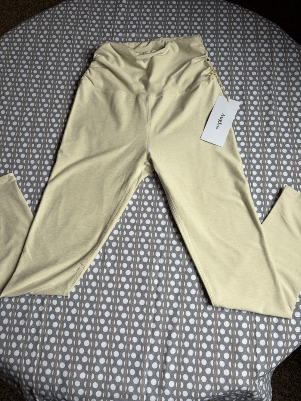 AugUris High-Waist Leggings in Cream SMALL